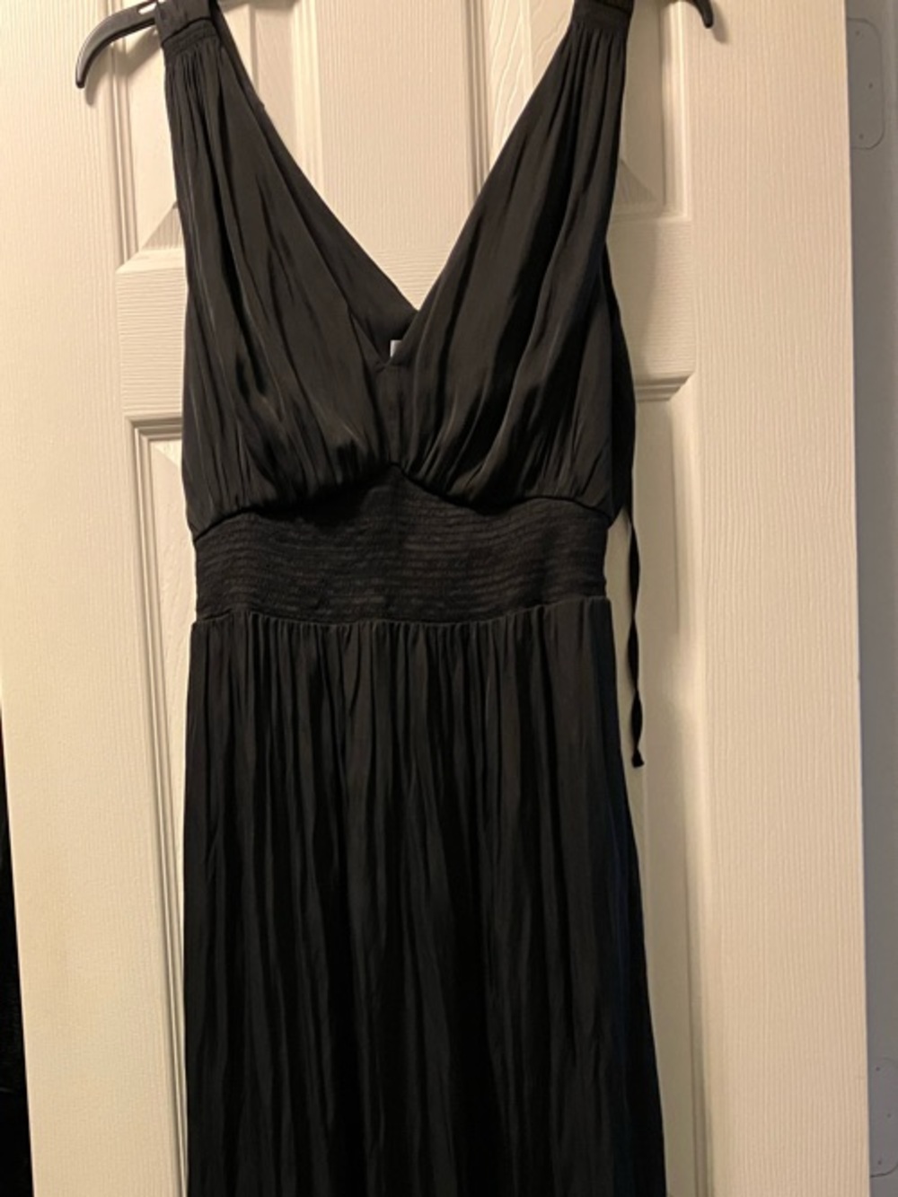Old Navy Black V-Neck Smocked Waist Maxi Dress